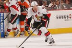PHILADELPHIA, PA - JANUARY 07:  Daniel Alfredsson #11 of the Ottawa Senators  against the Philadelphia Flyers  at Wells Fargo Center on January 7, 2012 in Philadelphia, Pennsylvania.  (Photo by Nick Laham/Getty Images)