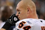 MINNEAPOLIS, MN - JANUARY 1: Brian Urlacher #54 of the Chicago Bears looks on during the game against the Minnesota Vikings on January 1, 2012 at Mall of America Field at the Hubert H. Humphrey Metrodome in Minneapolis, Minnesota. (Photo by Hannah Foslien/Getty Images)