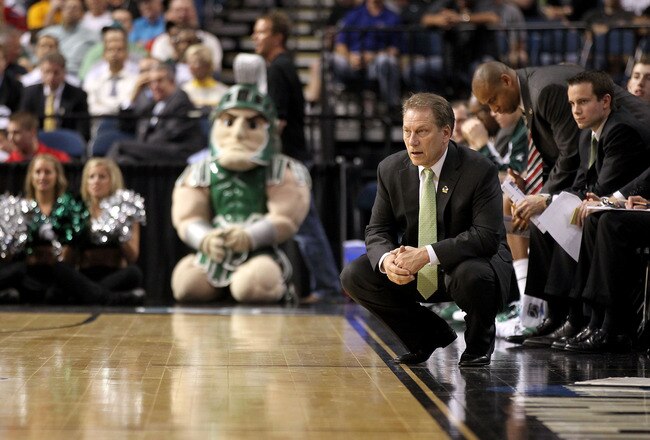 TAMPA, FL - MARCH 17:  Head coach Tom Izzo of the Michigan State Spartans looks on against the UCLA Bruins during the second round of the 2011 NCAA men's basketball tournament at St. Pete Times Forum on March 17, 2011 in Tampa, Florida. UCLA won 78-76.  (Photo by Mike Ehrmann/Getty Images)