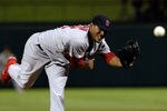 ARLINGTON, TX - OCTOBER 23:  Edwin Jackson #22 of the St. Louis Cardinals pitches during Game Four of the MLB World Series against the Texas Rangers at Rangers Ballpark in Arlington on October 23, 2011 in Arlington, Texas.  (Photo by Tony Gutierrez-Pool/Getty Images)