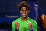 MELBOURNE, AUSTRALIA - JANUARY 26:  Rafael Nadal of Spain celebrates winning his semifinal match against Roger Federer of Switzerland during day eleven of the 2012 Australian Open at Melbourne Park on January 26, 2012 in Melbourne, Australia.  (Photo by Clive Brunskill/Getty Images)