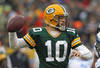 GREEN BAY, WI - JANUARY 01:  Matt Flynn #10 of the Green Bay Packers throws a pass against the Detroit Lions at Lambeau Field on January 1, 2012 in Green Bay, Wisconsin. The Packers defeated the Lions 45-41.  (Photo by Jonathan Daniel/Getty Images)