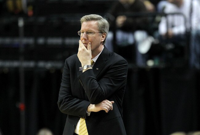 INDIANAPOLIS, IN - MARCH 10:  Head coach Fran McCaffery of the Iowa Hawkeyes looks on against the Michigan State Spartans during the first round of the 2011 Big Ten Men's Basketball Tournament at Conseco Fieldhouse on March 10, 2011 in Indianapolis, Indiana. Michigan State won 66-61. (Photo by Andy Lyons/Getty Images)