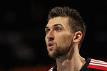 DENVER, CO - MARCH 21:  Andrea Bargnani #7 of the Toronto Raptors looks on during a break in the action against the Denver Nuggets at the Pepsi Center on March 21, 2011 in Denver, Colorado. The Nuggets defeated the Raptors 123-90. NOTE TO USER: User expressly acknowledges and agrees that, by downloading and or using this photograph, User is consenting to the terms and conditions of the Getty Images License Agreement.  (Photo by Doug Pensinger/Getty Images)