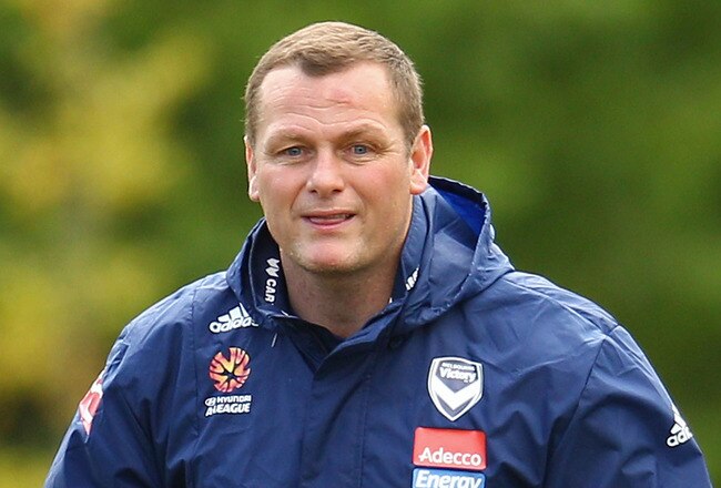 MELBOURNE, AUSTRALIA - JANUARY 10:  Victory head coach Jim Magilton looks on during a Melbourne Victory A-League training session at Gosch's Paddock on January 10, 2012 in Melbourne, Australia.  (Photo by Scott Barbour/Getty Images)