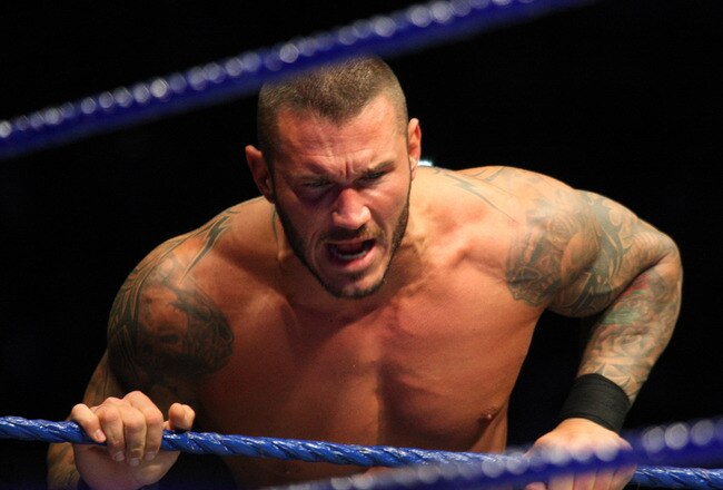 DURBAN, SOUTH AFRICA - JULY 08:  World Heavyweight Champion Randy Orton during the WWE Smackdown Live Tour at Westridge Park Tennis Stadium on July 08, 2011 in Durban, South Africa.  (Photo by Steve Haag/Gallo Images/Getty Images)