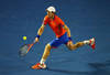 MELBOURNE, AUSTRALIA - JANUARY 27:  Andy Murray of Great Britain plays a forehand in his semifinal match against Novak Djokovic of Serbia during day twelve of the 2012 Australian Open at Melbourne Park on January 27, 2012 in Melbourne, Australia.  (Photo by Mark Dadswell/Getty Images)