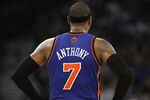 OAKLAND, CA - DECEMBER 28:  Carmelo Anthony #7 of the New York Knicks in action against the Golden State Warriors at Oracle Arena on December 28, 2011 in Oakland, California.  NOTE TO USER: User expressly acknowledges and agrees that, by downloading and or using this photograph, User is consenting to the terms and conditions of the Getty Images License Agreement.  (Photo by Ezra Shaw/Getty Images)