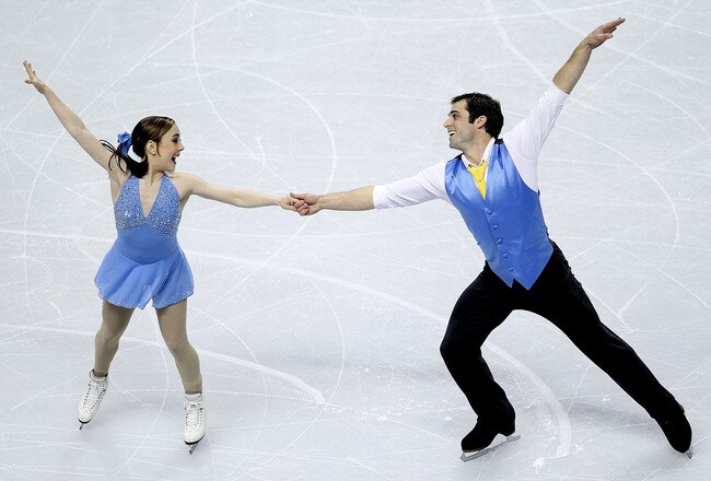 SAN JOSE, CA - JANUARY 26:  Mary Beth Marley (L) and Rockne Brubaker compete in the Short Program of the Pairs competition during the 2012 Prudential U.S. Figure Skating Championships at the HP Pavilion on January 26, 2012 in San Jose, California. Marley and Brubaker lead the Pairs competition after the Short Program.  (Photo by Matthew Stockman/Getty Images)