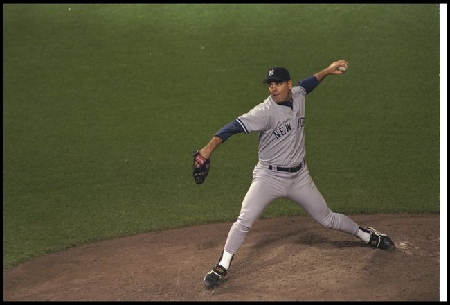 11 Oct 1996:  Pitcher Kenny Rogers of the New York Yankees throws the ball during a championship game against the Baltimore Orioles at Camden Yards in Baltimore, Maryland.  The Yankees won the game, 8-4. Mandatory Credit: Todd Warshaw  /Allsport