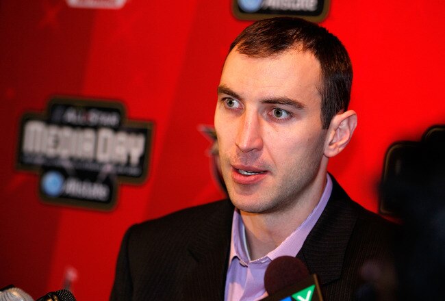 OTTAWA, ON - JANUARY 27:  Team Chara captain Zdeno Chara of the Boston Bruins speaks with the press during the 2012 NHL All-Star Game Player Media Availability at the Westin Ottawa on January 27, 2012 in Ottawa, Ontario, Canada.  (Photo by Gregory Shamus/Getty Images)