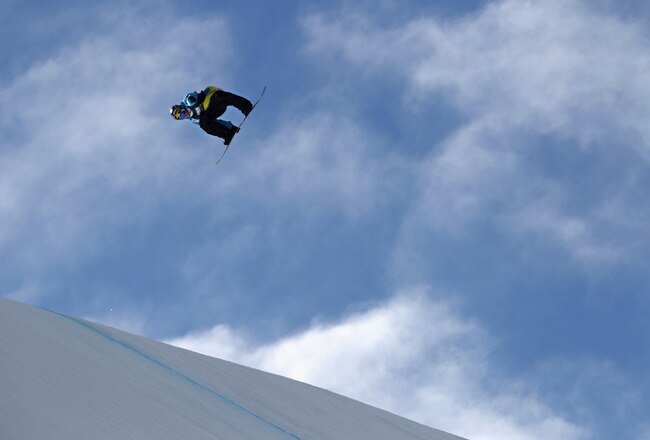 ASPEN, CO - JANUARY 30:  Torstein Horgmo of Norway spins inverted enroute to a sixth place finish in the Men's Snowboard Slopestyle at Winter X Games 15 at Buttermilk Mountain on January 30, 2011 in Aspen, Colorado.  (Photo by Doug Pensinger/Getty Images)