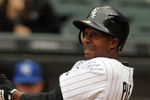 CHICAGO, IL - SEPTEMBER 25: Juan Pierre #1 of the Chicago White Sox hits against the Kansas City Royals September 25, 2011 at U.S. Cellular Field in Chicago, Illinois.  (Photo by Tasos Katopodis/Getty Images)