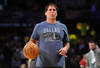 LOS ANGELES, CA - MAY 02:  Dallas Mavericks Owner Mark Cuban stands on the court with a basketball before Game One of the Western Conference Semifinals in the 2011 NBA Playoffs between the Mavericks and the Los Angeles Lakers at Staples Center on May 2, 2011 in Los Angeles, California. NOTE TO USER: User expressly acknowledges and agrees that, by downloading and or using this photograph, User is consenting to the terms and conditions of the Getty Images License Agreement.  (Photo by Harry How/Getty Images)