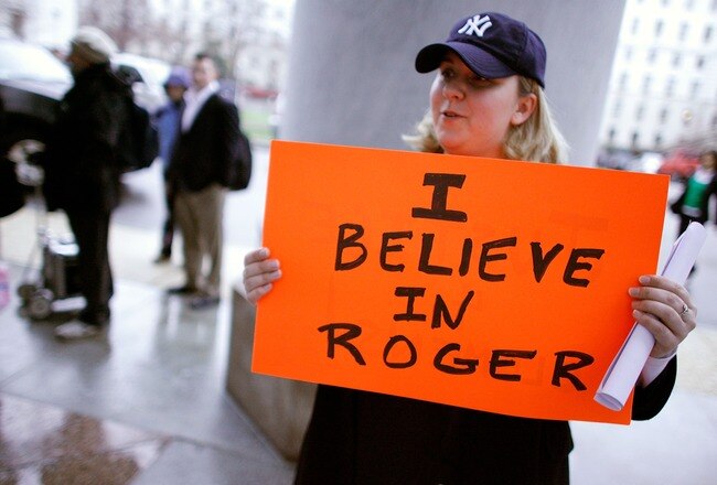 WASHINGTON - FEBRUARY 13:  New York Yankees fan Natalya Selivk of Arlington, Virginia, waits in line to attend a hearing by the U.S. House Oversight and Government Reform Committee about allegations of steroid use by professional ball palyers on Capitol Hill Feburary 13, 2008 in Washington, DC. The 'Mitchell Report' named several former and current major league baseball players, including Yankees pitcher Roger Clemens, who are accused of using steriods or other performance-enhancing drugs.  (Photo by Chip Somodevilla/Getty Images)