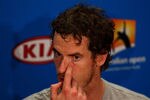 MELBOURNE, AUSTRALIA - JANUARY 27:  Andy Murray of Great Britain talks to the media at a press conference following his semifinal loss against Novak Djokovic of Serbia during day twelve of the 2012 Australian Open at Melbourne Park on January 27, 2012 in Melbourne, Australia.  (Photo by Clive Brunskill/Getty Images)