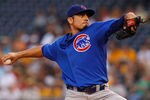 PITTSBURGH - AUGUST 03:  Matt Garza #17 of the Chicago Cubs pitches against the Pittsburgh Pirates during the game on August 3, 2011 at PNC Park in Pittsburgh, Pennsylvania.  (Photo by Jared Wickerham/Getty Images)
