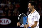 MELBOURNE, AUSTRALIA - JANUARY 27:  Novak Djokovic of Serbia celebrates winning match point in his semifinal match against Andy Murray of Great Britain during day twelve of the 2012 Australian Open at Melbourne Park on January 27, 2012 in Melbourne, Australia.  (Photo by Aaron Favila-Pool/Getty Images)