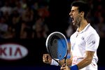 MELBOURNE, AUSTRALIA - JANUARY 27:  Novak Djokovic of Serbia celebrates winning match point in his semifinal match against Andy Murray of Great Britain during day twelve of the 2012 Australian Open at Melbourne Park on January 27, 2012 in Melbourne, Australia.  (Photo by Aaron Favila-Pool/Getty Images)