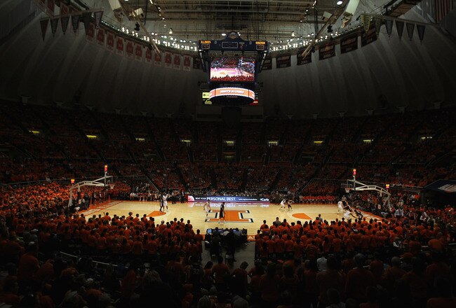 CHAMPAIGN, IL - DECEMBER 03:  A general view of the Assembly Hall as the Illinois Fighting Illini take on the Gonzaga Bulldogs on December 3, 2011 in Champaign, Illinois. Illinois defeated Gonzaga 82-75.  (Photo by Jonathan Daniel/Getty Images)