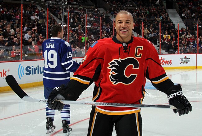 OTTAWA, ON - JANUARY 28:  Jarome Iginla #12 of the Calgary Flames and Team Chara skates on the ice during the 2012 Molson Canadian NHL All-Star Skills Competition at Scotiabank Place on January 28, 2012 in Ottawa, Ontario, Canada.  (Photo by Bruce Bennett/Getty Images)