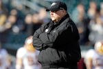 PHILADELPHIA, PA - JANUARY 01: Head coach Andy Reid of the Philadelphia Eagles watches his team warm up before playing the Washington Redskins at Lincoln Financial Field on January 1, 2012 in Philadelphia, Pennsylvania.  (Photo by Rob Carr/Getty Images)