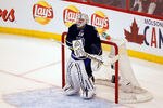 OTTAWA, ON - JANUARY 29: Tim Thomas #30 of the Boston Bruins and Team Chara looks on against Team Alfredsson during the 2012 Tim Hortons NHL All-Star Game at Scotiabank Place on January 29, 2012 in Ottawa, Ontario, Canada.  (Photo by Gregory Shamus/Getty Images)