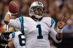 NEW ORLEANS, LA - JANUARY 01:   Cam Newton #1 of the Carolina Panthers looks to throw a pass during the game against the New Orleans Saints at the Mercedes-Benz Superdome on January 1, 2012 in New Orleans, Louisiana.  The Saints defeated the Panthers 45-17.  (Photo by Chris Graythen/Getty Images)