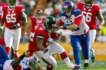 HONOLULU, HI - JANUARY 29:  Maurice Jones-Drew #32 of the Jacksonville Jaguars is stopped by the NFC defense during the 2012 NFL Pro Bowl at Aloha Stadium on January 29, 2012 in Honolulu, Hawaii.  (Photo by Kent Nishimura/Getty Images)