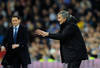 MADRID, SPAIN - JANUARY 28:  Real Madrid head coach Jose Mourinho (R) manages his side near Real Zaragoza head coach Manuel Jiminez during the La Liga match between Real Madrid and Real Zaragoza at Estadio Santiago Bernabeu on January 28, 2012 in Madrid, Spain.  (Photo by Denis Doyle/Getty Images)