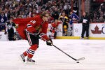 OTTAWA, ON - JANUARY 28:  Patrick Kane #88 of the Chicago Blackhawks and Team Chara takes a shot against Team Alfredsson during the AllState Insureance NHL Breakaway Challenge part of the 2012 Molson Canadian NHL All-Star Skills Competition at Scotiabank Place on January 28, 2012 in Ottawa, Ontario, Canada.  (Photo by Christian Petersen/Getty Images)
