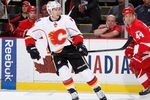 DETROIT, MI - NOVEMBER 03:  Brendan Morrison #8 of the Calgary Flames skates against the Detroit Red Wings at Joe Louis Arena on November 3, 2011 in Detroit, Michigan. Calgary won the game 4-1. (Photo by Gregory Shamus/Getty Images)