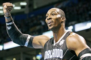 OKLAHOMA CITY, OK - DECEMBER 25:  Dwight Howard #12 of the Orlando Magic looks to have a foul called during the NBA season opening game against the Oklahoma City Thunder December 25, 2011 at the Chesapeake Energy Arena in Oklahoma City, Oklahoma.  Oklahoma City defeated Orlando 97-89. NOTE TO USER: User expressly acknowledges and agrees that, by downloading and or using this Photograph, user is consenting to the terms and conditions of the Getty Images License Agreement.  (Photo by Brett Deering/Getty Images)