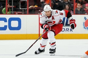 PHILADELPHIA, PA - OCTOBER 29:  Tim Gleason #6 of the Carolina Hurricanes in action against the Philadelphia Flyers on October 29, 2011 at Wells Fargo Center in Philadelphia, Pennsylvania. The Flyers defeated the Hurricanes 5-1.  (Photo by Jim McIsaac/Getty Images)