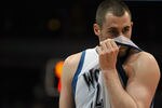 MINNEAPOLIS, MN - APRIL 1: Kevin Love #42 of the Minnesota Timberwolves reacts to a foul during the second half of a basketball game against the Miami Heat at Target Center on April 1, 2011 in Minneapolis, Minnesota. Heat defeated the Timberwolves 111- 92. NOTE TO USER: User expressly acknowledges and agrees that, by downloading and or using this Photograph, user is consenting to the terms and conditions of the Getty Images License Agreement.  (Photo by Hannah Foslien /Getty Images)