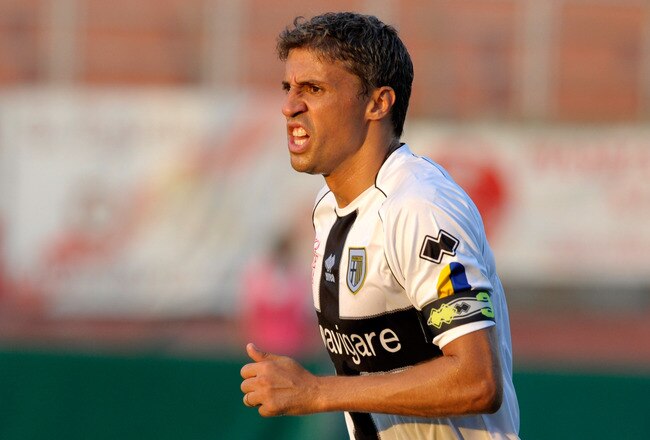 MANTOVA, ITALY - SEPTEMBER 15:  Hernan Crespo of Parma FC during the friendly match between Mantova and Parma FC  at Danilo Martelli Stadium on September 15, 2011 in Mantova, Italy.  (Photo by Claudio Villa/Getty Images)