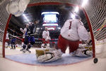 OTTAWA, ON - JANUARY 29:  Joffrey Lupul #19 of the Toronto Maple Leafs scores a goal in the third period against Brian Elliott #1 of the St. Louis Blues  during the 2012 Tim Hortons NHL All-Star Game at Scotiabank Place on January 29, 2012 in Ottawa, Ontario, Canada.  (Photo by Bruce Bennett/Getty Images)