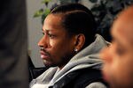 LAS VEGAS, NV - OCTOBER 26:  Basketball player Allen Iverson attends a news conference at the Thomas & Mack Center to announce the Las Vegas Superstar Challenge October 26, 2011 in Las Vegas, Nevada. The three-game tournament will take place at the Thomas & Mack Center on November 12 and 13, 2011, and will feature four teams made up of NBA players, former NBA players and rookies. Iverson will serve as a captain for one of the teams.  (Photo by Ethan Miller/Getty Images)