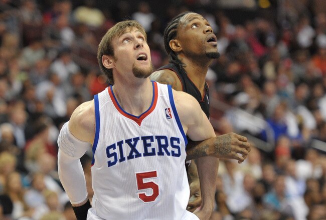PHILADELPHIA - OCTOBER 27: Andres Nocioni #5 of the Philadelphia 76ers in action during the game against the Miami Heat at the Wells Fargo Center on October 27, 2010 in Philadelphia, Pennsylvania. NOTE TO USER: User expressly acknowledges and agrees that, by downloading and or using this photograph, User is consenting to the terms and conditions of the Getty Images License Agreement. (Photo by Drew Hallowell/Getty Images)