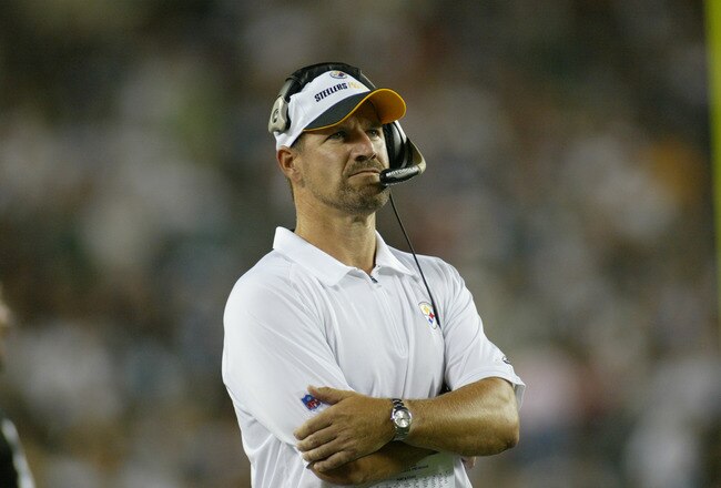 PHILADELPHIA - AUGUST 25:  Head coach Bill Cowher of the Pittsburgh Steelers looks on against the Philadelphia Eagles during a preseason game on August 25, 2006 at Lincoln Financial Field in Philadelphia, Pennsylvania. The Eagles defeated the Steelers 16-7.  (Photo by Len Redkoles/Getty Images)