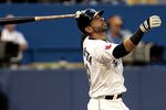TORONTO, CANADA - SEPTEMBER 6: Jose Bautista #19 of the Toronto Blue Jays watches a fly ball during MLB action against the Boston Red Sox at the Rogers Centre September 6, 2011 in Toronto, Ontario, Canada. (Photo by Abelimages/Getty Images)