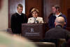NEW YORK, NY - DECEMBER 13:  Attorney Gloria Allred speaks at a news conference with Bobby Davis (L) and Mike Lang at the Renaissance Hotel in New York Times Square on December 13, 2011 in New York City. The men are being represented by Allred in a suit against Syracuse University, and its former assistant basketball coach Bernie Fine, for his alleged sexual molestation of Davis and Lang over twenty years ago.  (Photo by Andrew Burton/Getty Images)