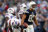 SAN DIEGO, CA - DECEMBER 11:  Wide Receiver Vincent Jackson #83 of the San Diego Chargers celebrates a catch against the Buffalo Bills during their NFL Game on December 11, 2011 at Qualcomm Stadium in San Diego, California. (Photo by Donald Miralle/Getty Images)