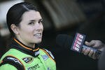 DAYTONA BEACH, FL - JANUARY 13:  Danica Patrick, driver of the #10 GoDaddy.com Chevrolet, speaks with the media during Daytona Preseason Thunder at Daytona International Speedway on January 13, 2012 in Daytona Beach, Florida.  (Photo by Jared C. Tilton/Getty Images for NASCAR)