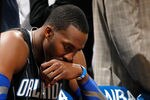 ATLANTA, GA - APRIL 28:  Dwight Howard #12 of the Orlando Magic sits on the bench during a timeout before the final seconds against the Atlanta Hawks during Game Six of the Eastern Conference Quarterfinals in the 2011 NBA Playoffs at Philips Arena on April 28, 2011 in Atlanta, Georgia.  NOTE TO USER: User expressly acknowledges and agrees that, by downloading and or using this photograph, User is consenting to the terms and conditions of the Getty Images License Agreement.  (Photo by Kevin C. Cox/Getty Images)