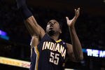 BOSTON, MA - JANUARY 06:  Roy Hibbert #55 of the Indiana Pacers grabs the rebound in the second half against the Boston Celtics on January 6, 2012 at TD Garden in Boston, Massachusetts. The Indiana Pacers defeated the Boston Celtics 87-74. NOTE TO USER: User expressly acknowledges and agrees that, by downloading and or using this photograph, User is consenting to the terms and conditions of the Getty Images License Agreement.  (Photo by Elsa/Getty Images)