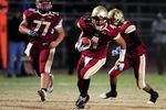 WESTLAKE VILLAGE, CA - OCTOBER 30: Jordan Payton #4 of Oaks Christian runs the ball for a touchdown against Oak Park on October 30, 2009 in Westlake Village, California.  (Photo by Jacob de Golish/Getty Images)