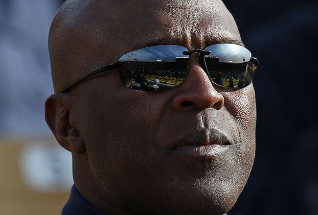SOUTH BEND, IN - OCTOBER 30: Head coach Lovie Smith of the Chicago Bears takes in a game between  the Notre Dame Fighting Irish and the Tulsa Golden Hurricane at Notre Dame Stadium on October 30, 2010 in South Bend, Indiana. (Photo by Jonathan Daniel/Getty Images)