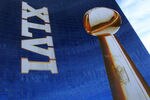 INDIANAPOLIS, IN - FEBRUARY 01:  Official signage of the Lombardi Trophy and Super Bowl XLVI is seen on the exterior of the J.W. Marriott Indianapolis, which is serving as the Super Bowl Media center, is seen prior to Super Bowl XLVI between the New York Giants and the New England Patriots on February 1, 2012 in Indianapolis, Indiana.  (Photo by Scott Halleran/Getty Images)