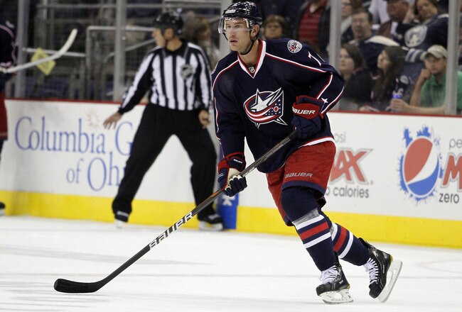COLUMBUS, OH - OCTOBER 07:  Jeff Carter #7 of the Columbus Blue Jackets skates against the Nashville Predators during the game at Nationwide Arena on October 7, 2011 in Columbus, Ohio.  (Photo by Justin K. Aller/Getty Images)